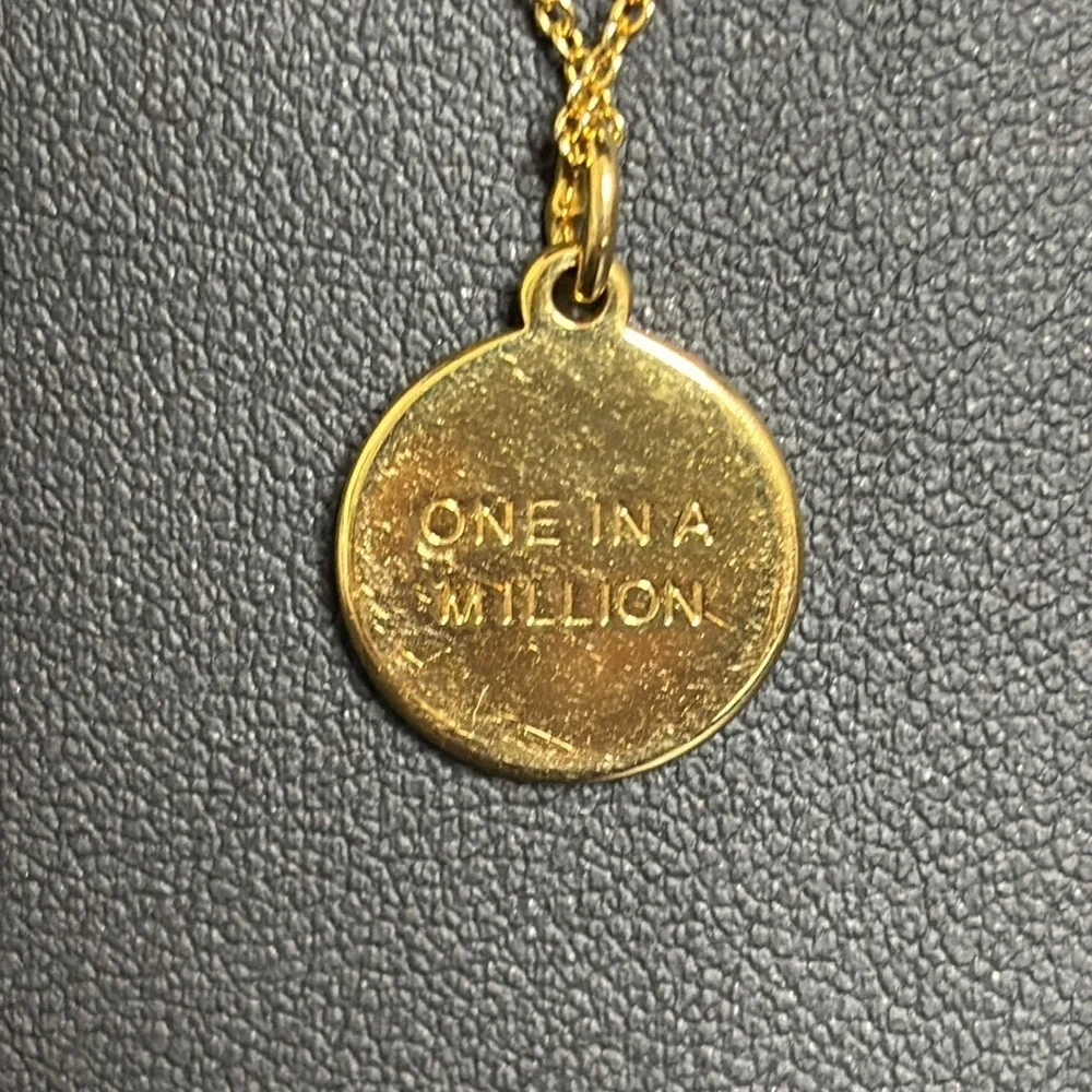 Kate Spade Initial A One In A Million Corcle Dainty Pendant Gold Tome Necklace
